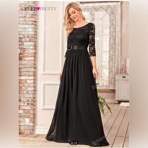 EVER-PRETTY V-back Lace Bodice Chiffon Bridesmaid Dress- Size 12